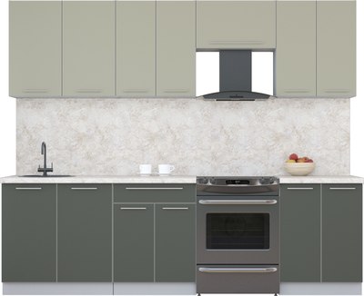 Кухонный гарнитур Интерлиния Мила Пластик 2.6 А - фото