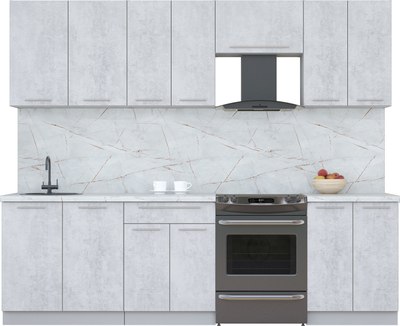 Кухонный гарнитур Интерлиния Мила Пластик 2.6 А - фото