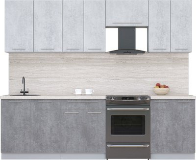 Кухонный гарнитур Интерлиния Мила Пластик 2.6 А - фото