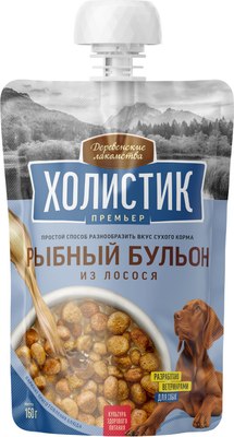 Лакомство для собак Деревенские лакомства Холистик Премьер Рыбный бульон из лососяй - фото