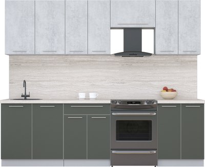 Кухонный гарнитур Интерлиния Мила Пластик 2.6 А - фото