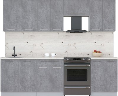 Кухонный гарнитур Интерлиния Мила Пластик 2.6 А - фото