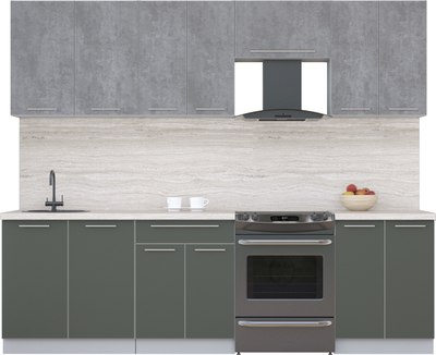 Кухонный гарнитур Интерлиния Мила Пластик 2.6 А - фото