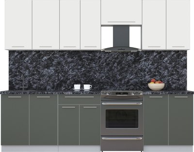 Кухонный гарнитур Интерлиния Мила Пластик 2.7 А - фото