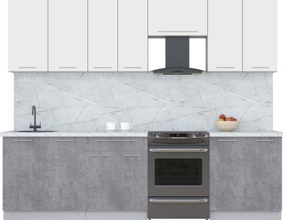 Кухонный гарнитур Интерлиния Мила Пластик 2.7 А - фото