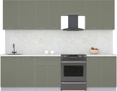 Кухонный гарнитур Интерлиния Мила Пластик 2.7 А - фото