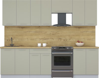 Кухонный гарнитур Интерлиния Мила Пластик 2.7 А - фото