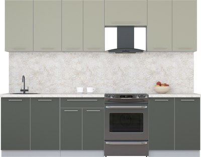 Кухонный гарнитур Интерлиния Мила Пластик 2.7 А - фото