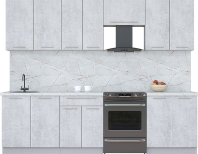 Кухонный гарнитур Интерлиния Мила Пластик 2.7 А - фото