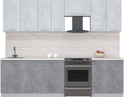 Кухонный гарнитур Интерлиния Мила Пластик 2.7 А - фото