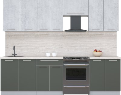 Кухонный гарнитур Интерлиния Мила Пластик 2.7 А - фото