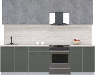 Кухонный гарнитур Интерлиния Мила Пластик 2.7 А - фото