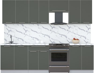 Кухонный гарнитур Интерлиния Мила Пластик 2.7 А - фото