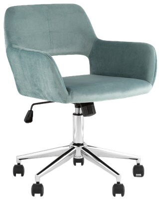 Кресло офисное Stool Group Ross / ROSS CHROME VELVET Olive 61 - фото