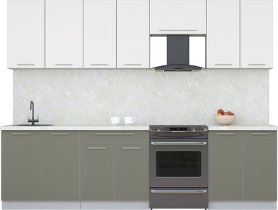 Кухонный гарнитур Интерлиния Мила Пластик 2.8 А - фото