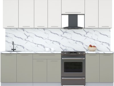 Кухонный гарнитур Интерлиния Мила Пластик 2.8 А - фото