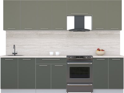 Кухонный гарнитур Интерлиния Мила Пластик 2.8 А - фото