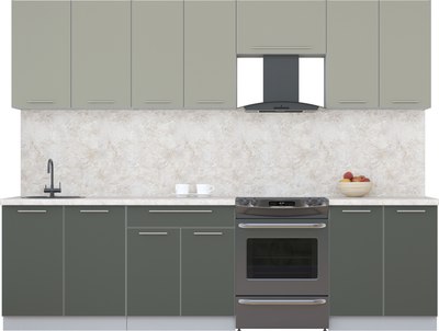 Кухонный гарнитур Интерлиния Мила Пластик 2.8 А - фото