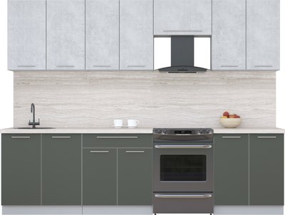 Кухонный гарнитур Интерлиния Мила Пластик 2.8 А - фото