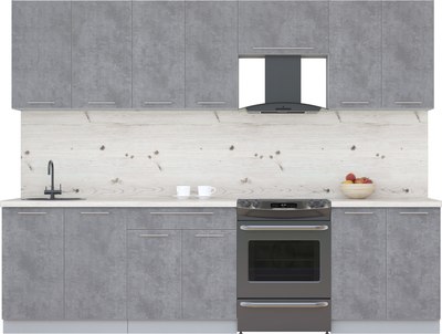 Кухонный гарнитур Интерлиния Мила Пластик 2.8 А - фото