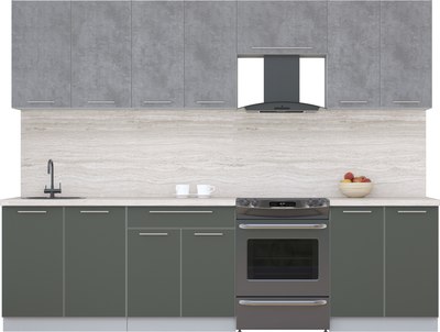 Кухонный гарнитур Интерлиния Мила Пластик 2.8 А - фото