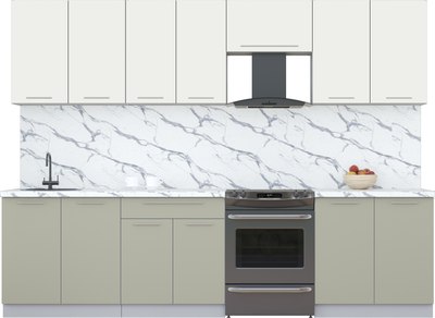 Кухонный гарнитур Интерлиния Мила Пластик 2.9 А - фото