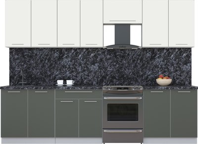 Кухонный гарнитур Интерлиния Мила Пластик 2.9 А - фото