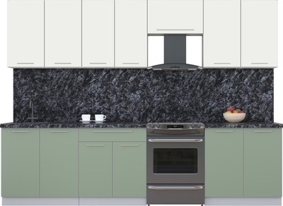 Кухонный гарнитур Интерлиния Мила Пластик 2.9 А - фото