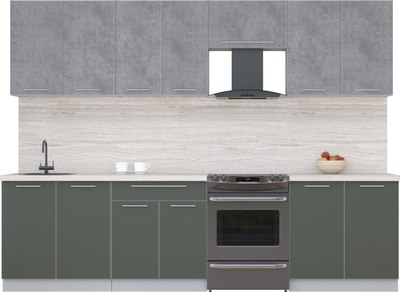 Кухонный гарнитур Интерлиния Мила Пластик 2.9 А - фото