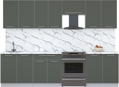 Кухонный гарнитур Интерлиния Мила Пластик 2.9 А - фото