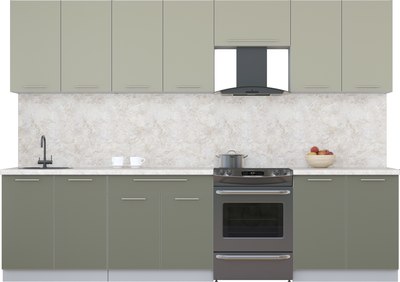 Кухонный гарнитур Интерлиния Мила Пластик 3.0 А - фото