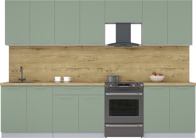 Кухонный гарнитур Интерлиния Мила Пластик 3.0 А - фото