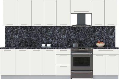 Кухонный гарнитур Интерлиния Мила Пластик 3.2 А - фото