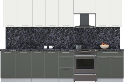 Кухонный гарнитур Интерлиния Мила Пластик 3.2 А - фото