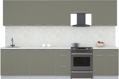 Кухонный гарнитур Интерлиния Мила Пластик 3.2 А - фото