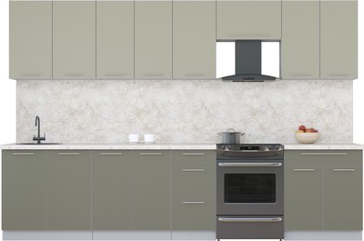 Кухонный гарнитур Интерлиния Мила Пластик 3.2 А - фото