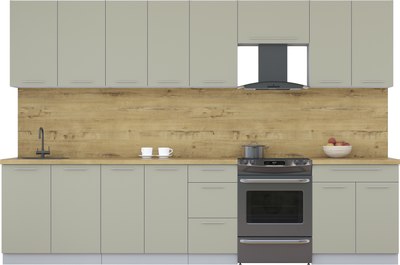 Кухонный гарнитур Интерлиния Мила Пластик 3.2 А - фото