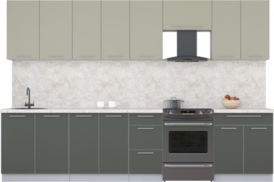 Кухонный гарнитур Интерлиния Мила Пластик 3.2 А - фото