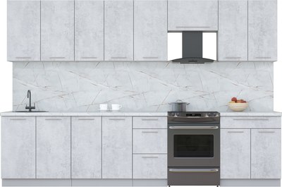 Кухонный гарнитур Интерлиния Мила Пластик 3.2 А - фото