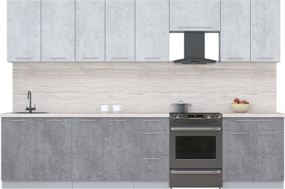 Кухонный гарнитур Интерлиния Мила Пластик 3.2 А - фото