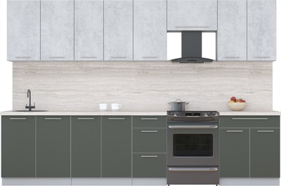 Кухонный гарнитур Интерлиния Мила Пластик 3.2 А - фото