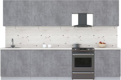 Кухонный гарнитур Интерлиния Мила Пластик 3.2 А - фото