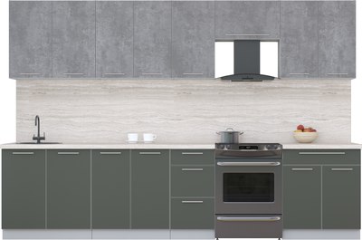 Кухонный гарнитур Интерлиния Мила Пластик 3.2 А - фото