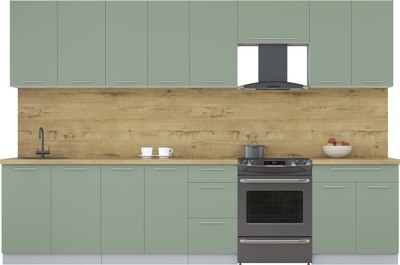 Кухонный гарнитур Интерлиния Мила Пластик 3.2 А - фото