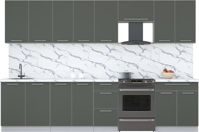 Кухонный гарнитур Интерлиния Мила Пластик 3.2 А - фото