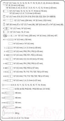 Универсальный набор инструментов Sthor 58690