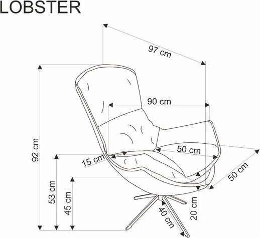 Кресло мягкое Halmar Lobster