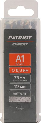 Набор сверл PATRIOT Expert Р6М5К5 8.0мм / 815010538