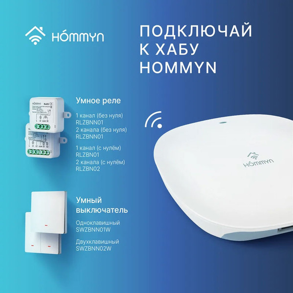 Умное реле Hommyn Zigbee RLZBNN01