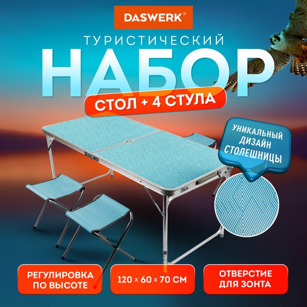 Комплект складной мебели Daswerk Стандарт 680045 (стол и 4 стула)